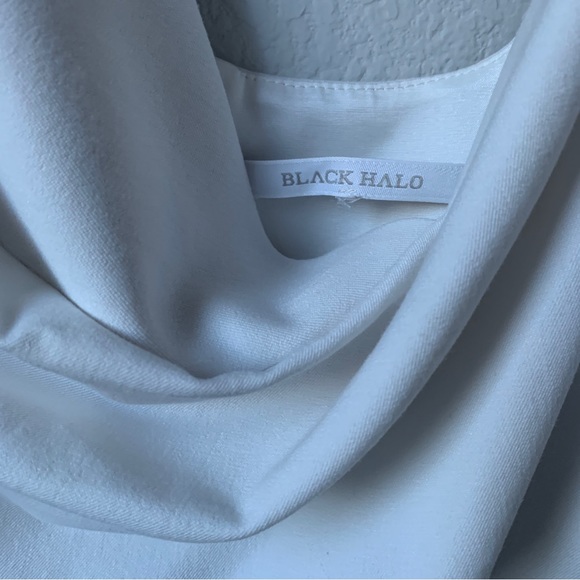 Sz 10 Black Halo CLASSIC 3/4 SLEEVE JACKIE O SHEATH DRESS Ivory White - Picture 3 of 11